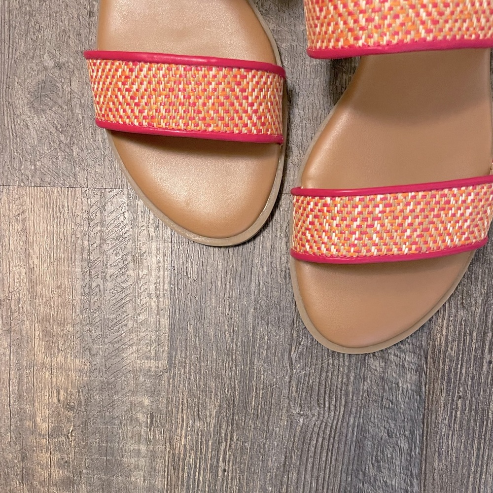 LC Lauren Conrad Mint Women's Wedge Memory Foam Sandals Size 11, Coral